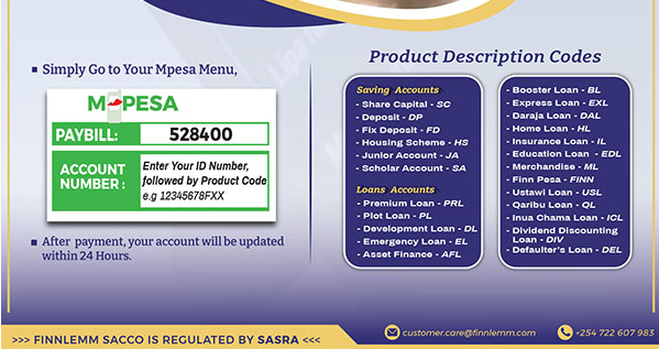 How to Use Finnlemm Sacco Paybill Number 528400