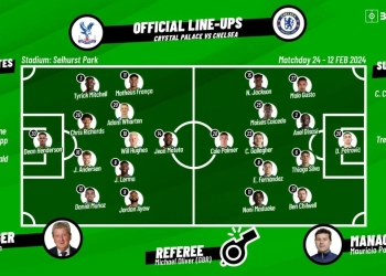 Confirmed lineups for Crystal Palace v Chelsea