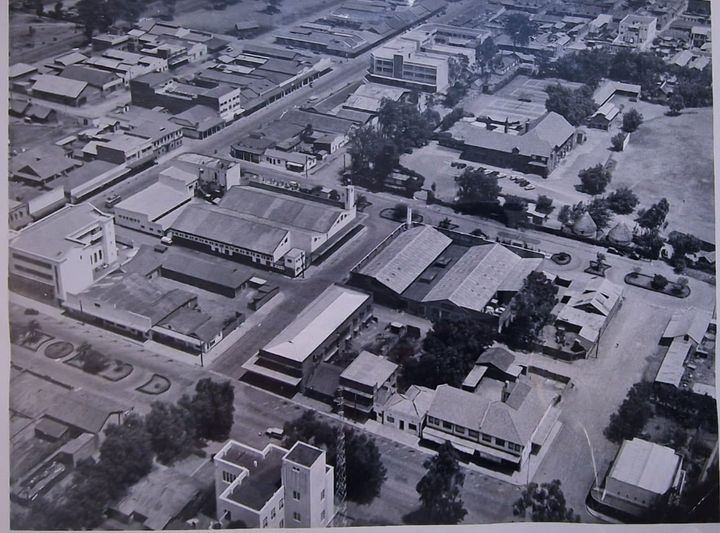 An aerial picture of early Nakuru, neatly arranged.