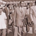 Tourism and Wildlife Minister J.M. Shako, his Works counterpart James Nyamweya (right) and Assistant Minister Jan Mohammed (left) on their way to board an aircraft for Ankara, Turkey on October 15, 1971. Mr Shako was leading the Kenyan delegation to the International Union of Tourists Organisation.