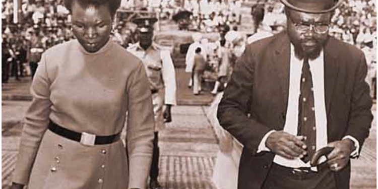 The Minister for Transport and Communications, Mr Isaac Omollo Okero, arrives at Uhuru Park, Nairobi, for a national day celebrations in 1974.