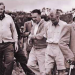 The pre-Madaraka Minister of State for Constitutional Affairs and Economic Planning, Mr. Jomo Kenyatta (right), the Minister for Lands and Settlement, Mr Bruce R. Mckenzie (left) and some White Settlers during a tour of the Wanjohi –Kipipiri High Density Smallholder Scheme in the Rift Valley on October 4,1962.