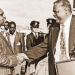 The Minister for Foreign Afairs, Dr. Munyua Waiyaki (left), welcomes the founder-leader of the Zimbabwe African People’s Union (ZAPU), Mr Joshua Nkomo, who made a stop over at the Nairobi Airport in transit from London on June 22, 1976.