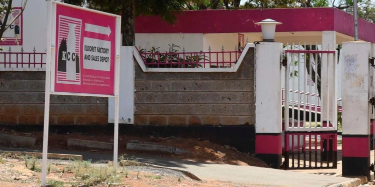The entrance to New Kenya Cooperative Creameries Eldoret factory in Uasin Gishu County on February 06, 2023. PHOTO | JARED NYATAYA | NMG