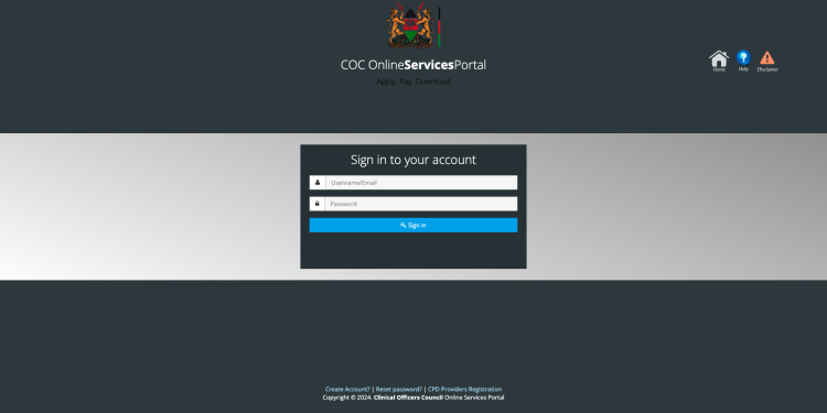 CoC Online Services Portal
