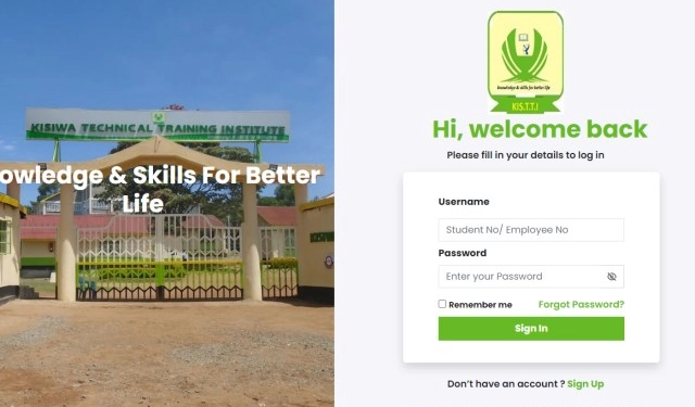 How to Access the Kisiwa Technical Training Institute Student Portal