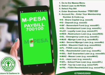 How to Deposit Money to Waumini Sacco using M-PESA Paybill Number 700100
