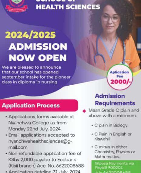 Nyanchwa Adventist School Of Health Sciences 2024:2025 Admissions