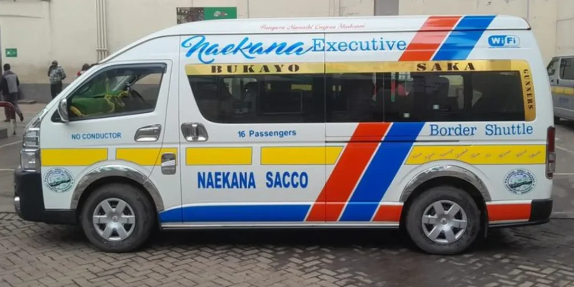 Naekana Sacco shuttle parked in Nairobi