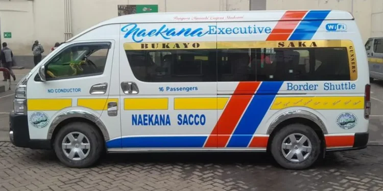 Naekana Sacco shuttle parked in Nairobi
