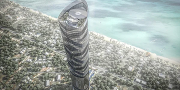 An artistic representation of the Palm Exotica hotel in Watamu, Kilifi County
