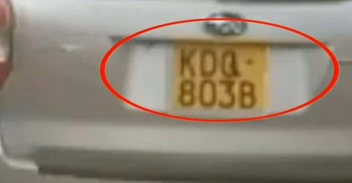 vehicle’s number plate KQQ 803B