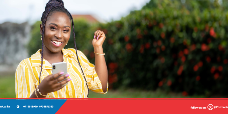 Kenyan customer dialing *498# for PostBank mobile banking