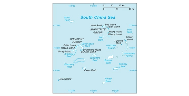 Paracel Islands map
