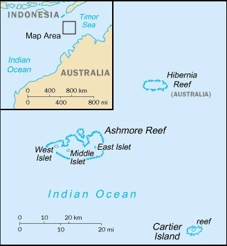 Ashmore and Cartier Islands map