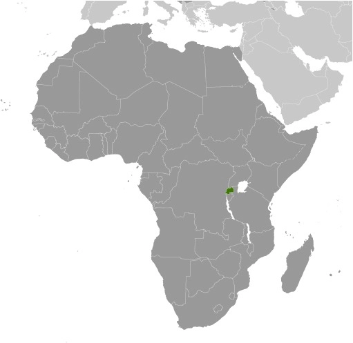 Central Africa, east of the Democratic Republic of the Congo, north of Burundi