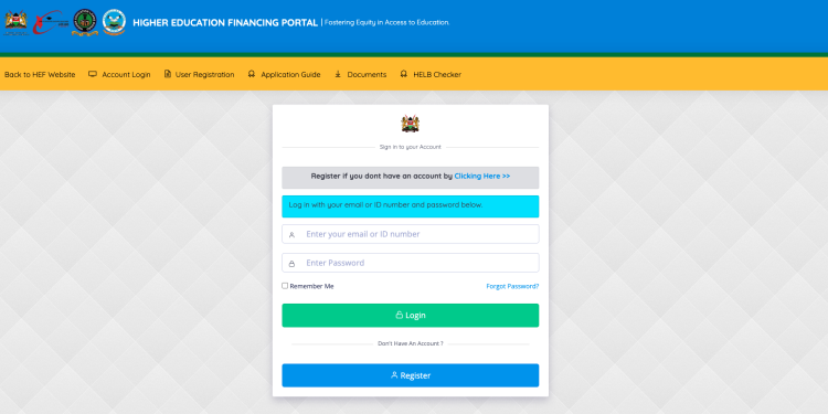 You can access the HELB Student Portal to register and begin your loan application.