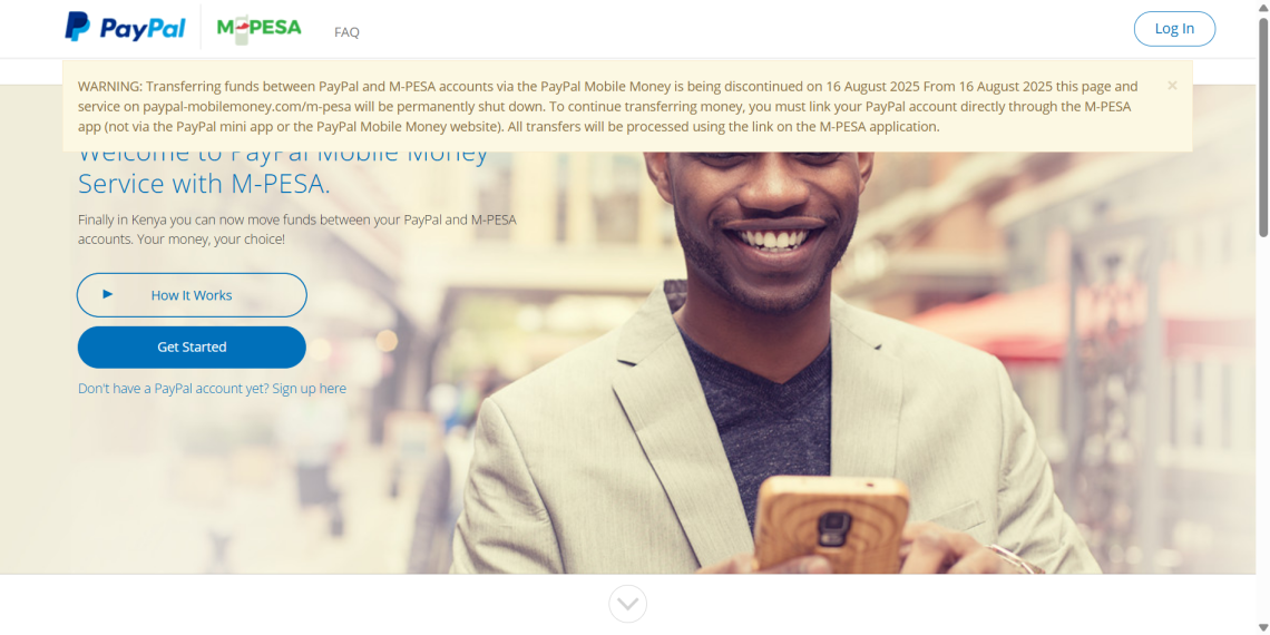 PayPal M-PESA Web Link to Be Permanently Shut Down on August 16