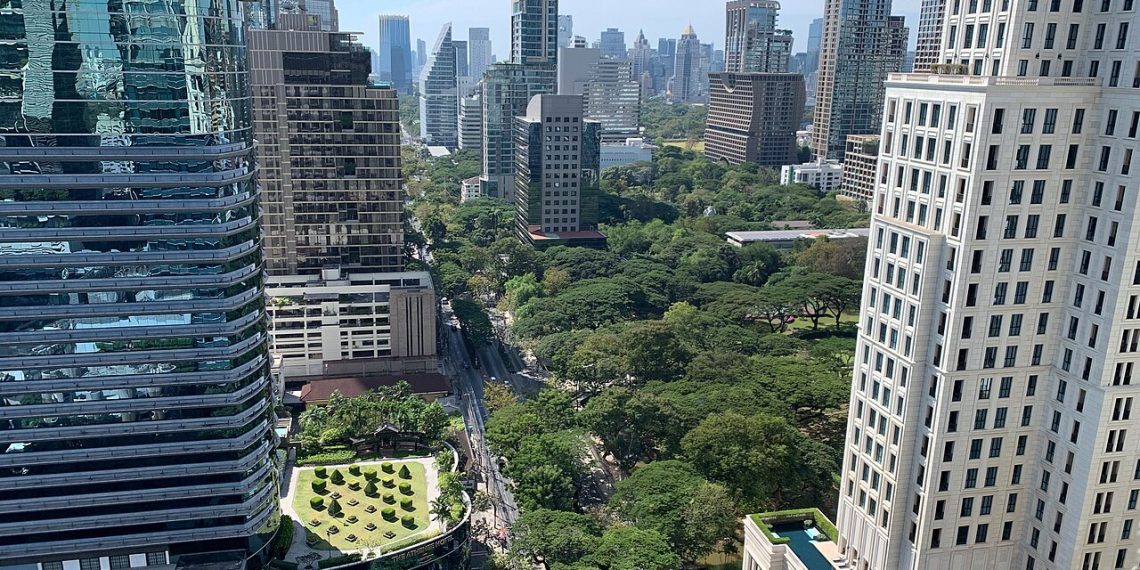 Skyscrapers around Witthayu Road in Bangkok