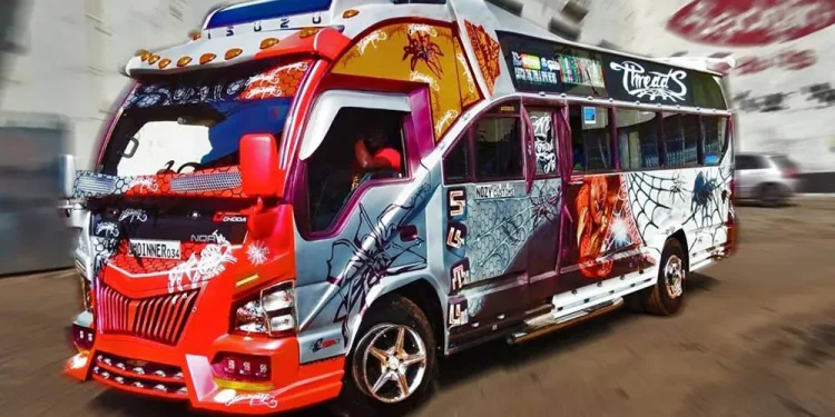In Kenya, matatu or matatus (known as mathree in Sheng)