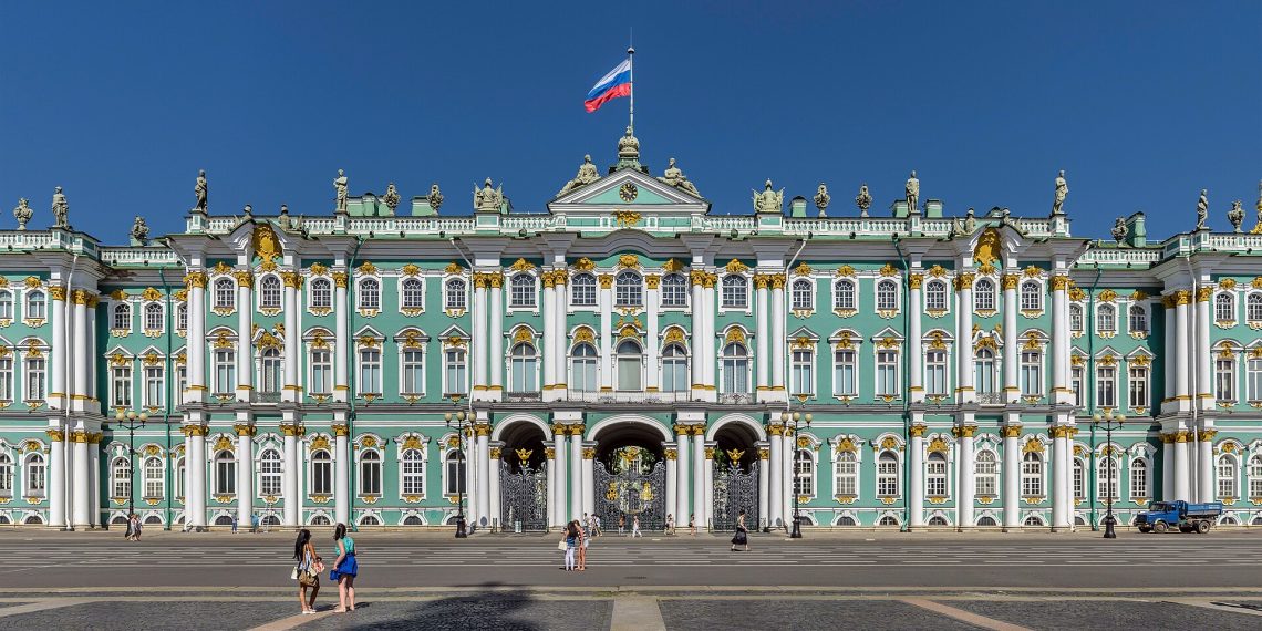 Winter Palace in Saint Petersburg, the Central Part of the South Facade