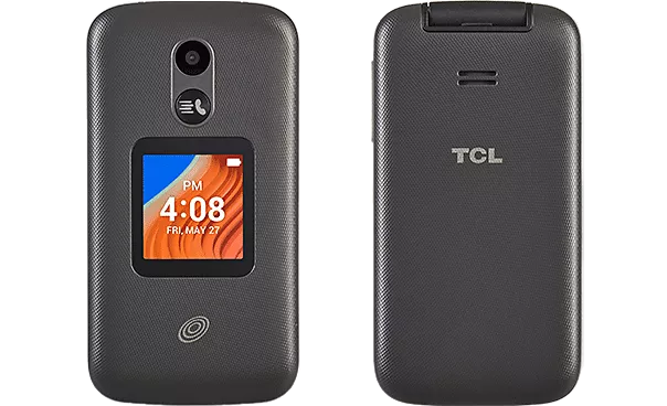 TCL Flip 2 phone showing keypad and external screen