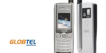 Thuraya SG-2520 satellite GSM hybrid phone in silver and gray