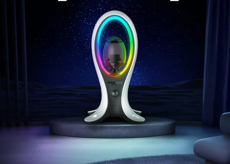 Promate Alpha-X Dynamic High Fidelity Dual Mode RGB Speaker w/ Headphone Stand & USB Hub