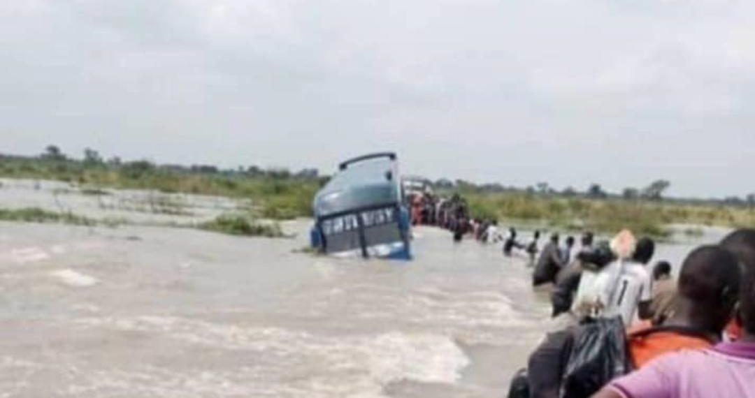 Several Injured as Bus Plunges Into Flooded Road in Abim