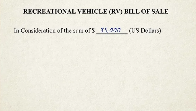 How to Write a Bill of Sale for an RV