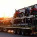Motorcycle transport truck carrying multiple bikes after shipping by Shiply