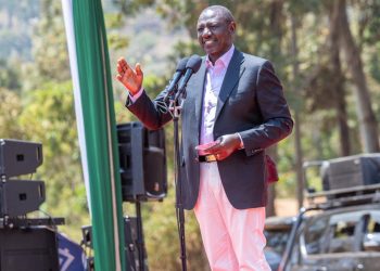 Kenyan President William Ruto addressing congregants during a service at St. Mary’s AIPCA Church.