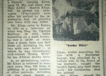The Legendary Story of Simba Mbili: Haji Abdul Hamid Khan