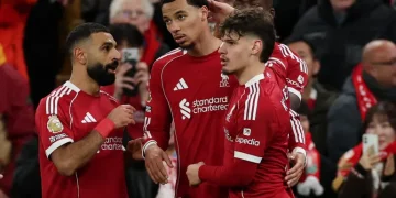 Salah assists Ekitike’s second as Liverpool beat Brighton.