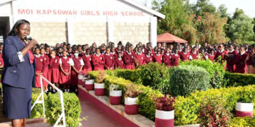 Moi Kapsowar Girls High School students. PHOTO/Moi Kapsowar Girls High School