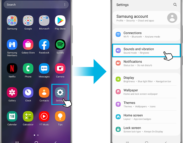 Useful audio settings on the Galaxy phone including Separate app sound