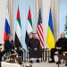 Trilateral peace summit in Abu Dhabi featuring U.S. envoys Steve Witkoff and Jared Kushner, UAE President Sheikh Mohamed, and delegates from Russia and Ukraine.