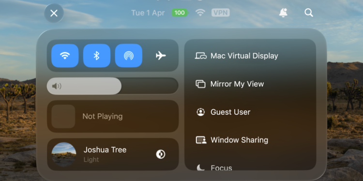 Get to Know Control Center on Apple Vision Pro
